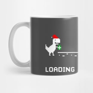 Loading Christmas T-Rex Offline Black Mug